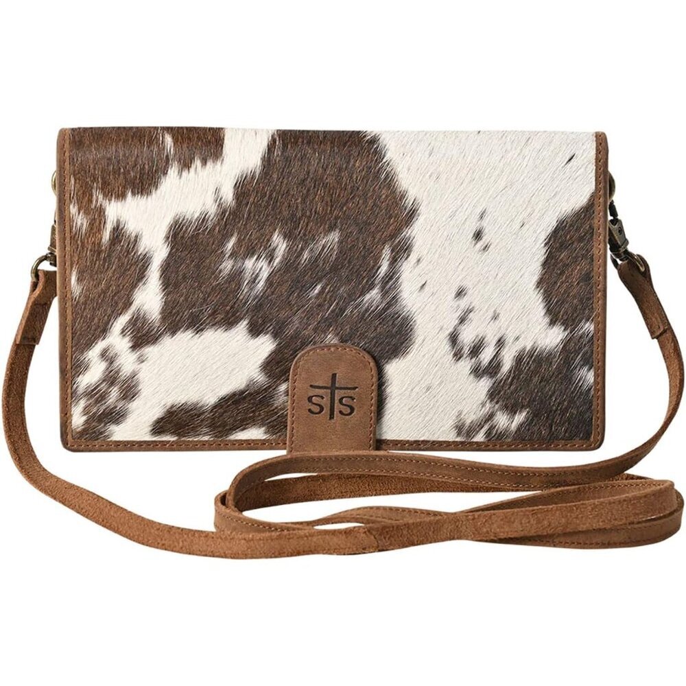 Womens Cowhide Leather Crossbody Organizer Bag With Multiple Compartments